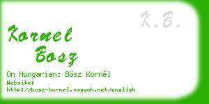 kornel bosz business card
